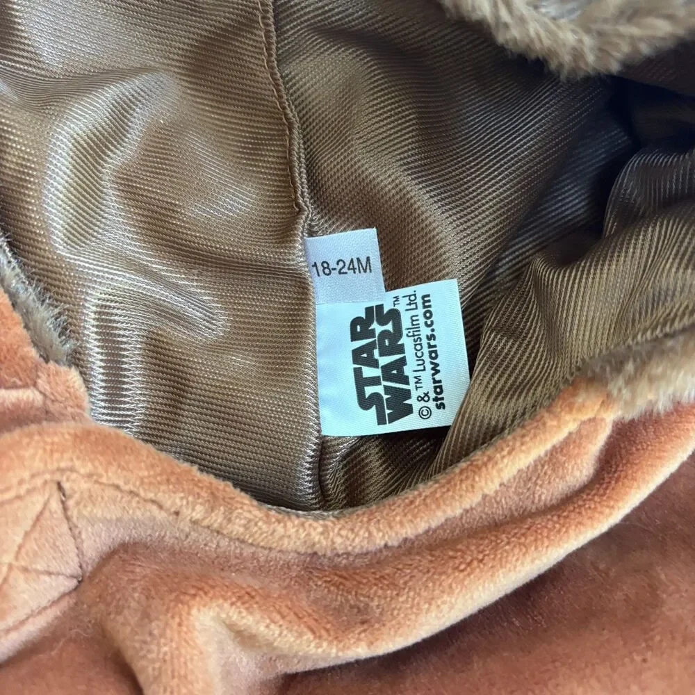 Disney Store Ewok Baby Halloween Costume Star Wars 18-24 Month Brown Fleece Warm
